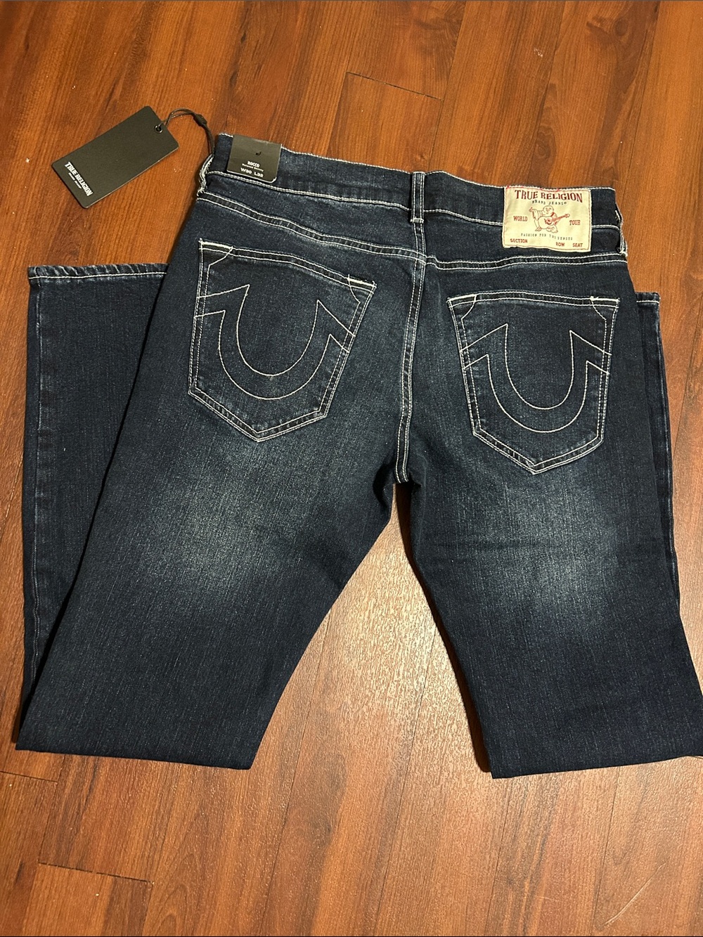 🆕 NWT True Religion Rocco Relaxed Skinny Jeans Men’s 30x32 Dark Wash Horseshoe